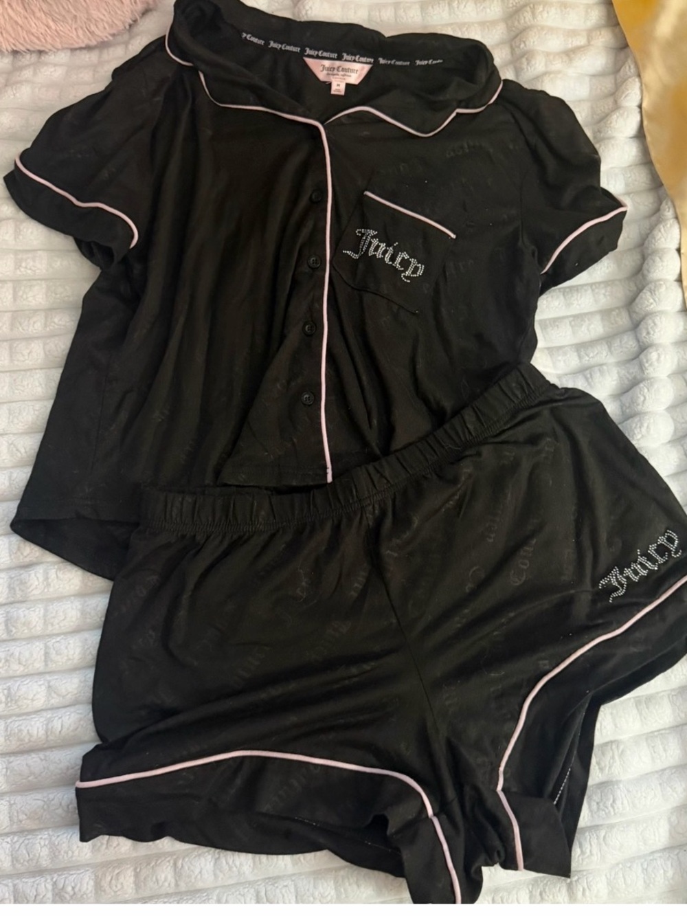 Juicy Couture Y2K Rhinestone Logo Pajama Sleep Set